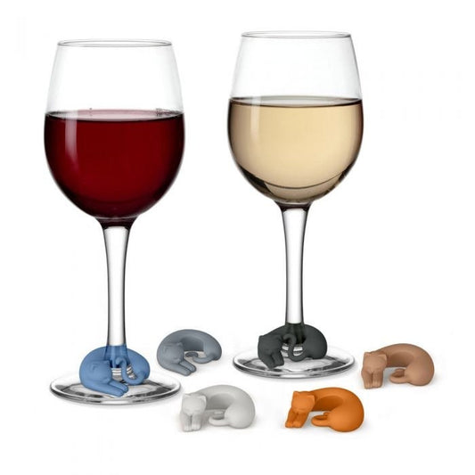 Wine Glass Marker Set- Cozy Cat